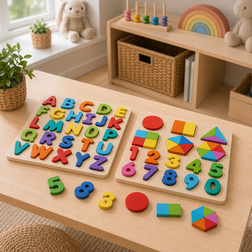Wooden Shape Number Puzzle