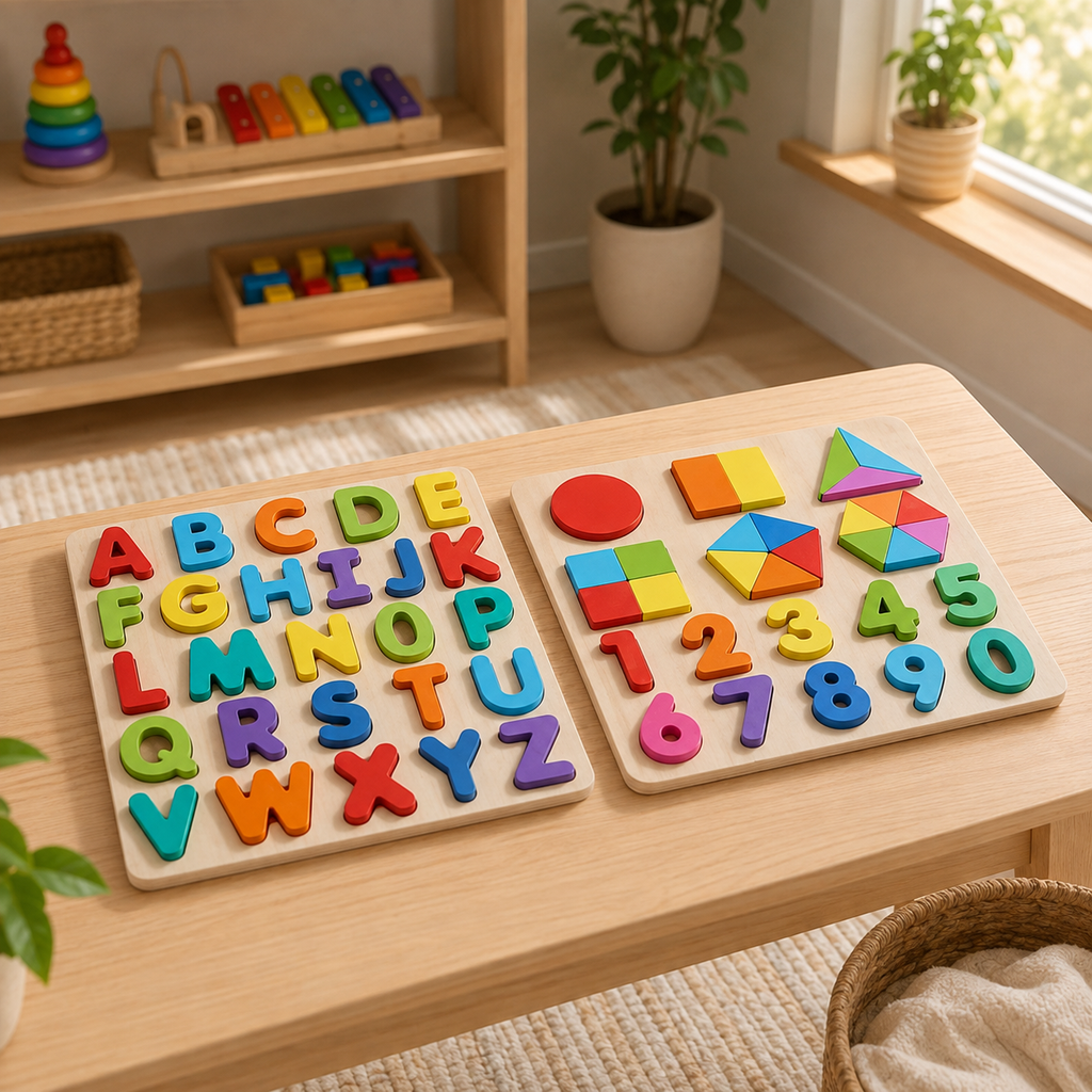 Wooden Shape Number Puzzle