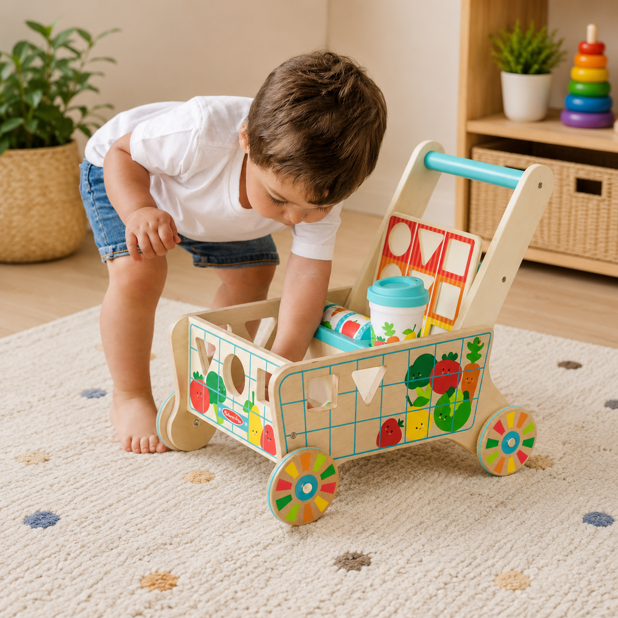 Wooden Rainbow Stacking Sorter