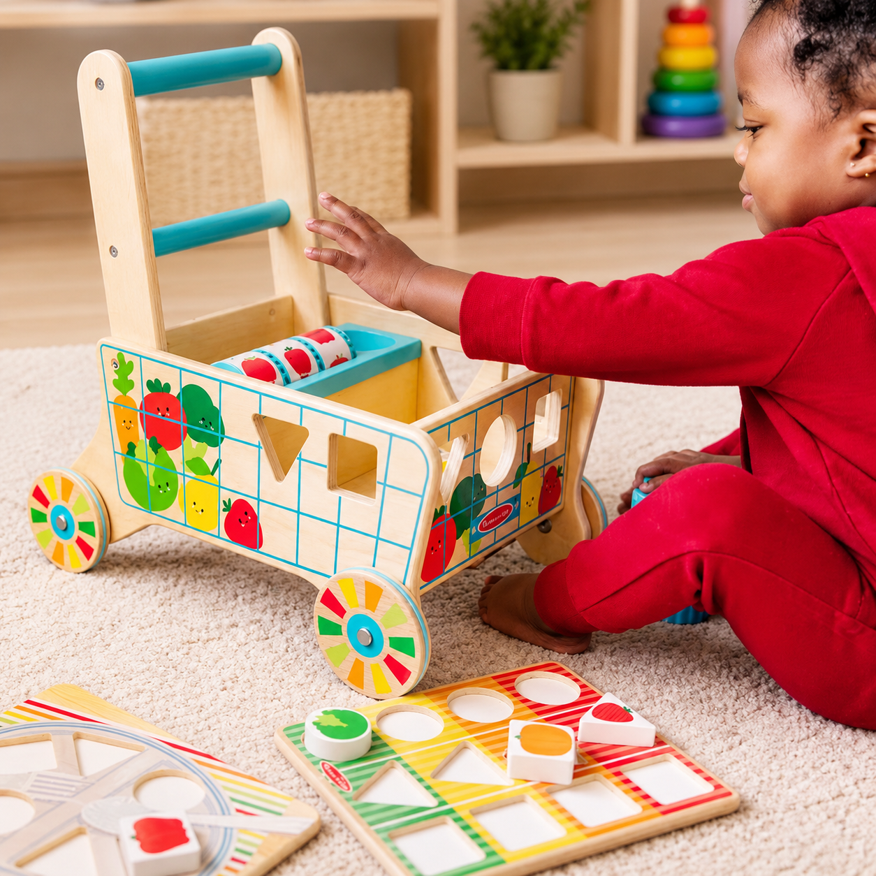 Wooden Rainbow Stacking Sorter